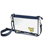 Capri Designs Clear Small Crossbody Bag, Stadium Approved with Team Logo, NCAA Licensed, PVC Color Accents