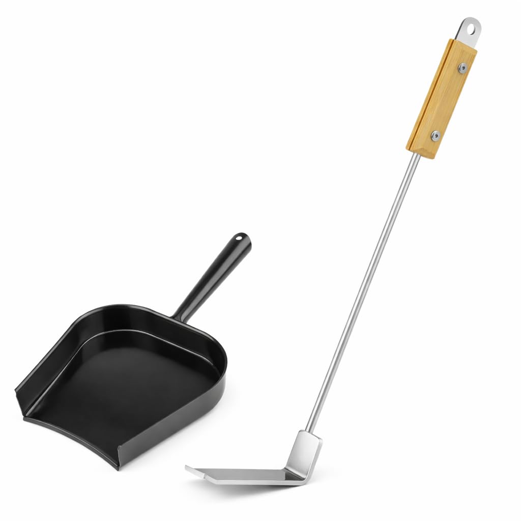 Outils à cendres barbecue onlyfire kit avec racloir cendre et cendrier métal