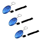 Schramm® 3 Stück Taschenalarm Panikalarm Selbstschutz 130db Schlüsselanhänger Taschenlampe Taschen Alarm Schlüssel Panik Selbstverteidigung 3er Pack