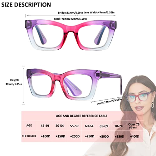 Image of 3 pack style Spring hinge Readers Blue Light Blocking Computer Square Reading Glasses for Women Men