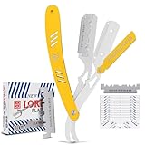 BEAUTICONE Straight Razors for Men, Straight Edge Razor, 100 Single Edge Blades, Stainless Steel, Barber Razor for Men's Shaving, Barber Shaving Knife