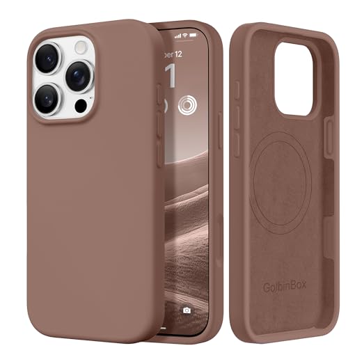 Image of GolbinBox Magnetic for iPhone 16 Pro Case, Silicone Cover, Brown