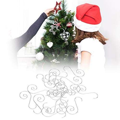 Mini Christmas Ornaments Hooks, 60pcs/Pack Multi-Purpose Toys Tree Metal S Shape Hooks Ornament Hangers Christmas Tree Holder Decoration (Silver)