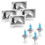 OQSNCV 4×6 6×4 Inch Headlight Glass Lens+ H4 Halogen...