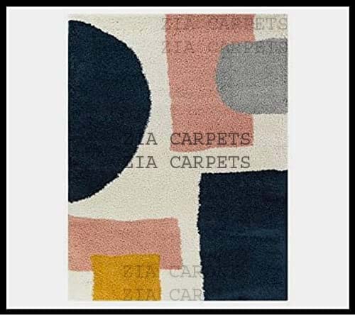 Image of Modern Quality Carpet /Trending Design Hand Woven Fluffy Rug /Mats for Bedroom /Dinning Hall /Living Room 2-inch Thick [Size 4x4 Feet Round]