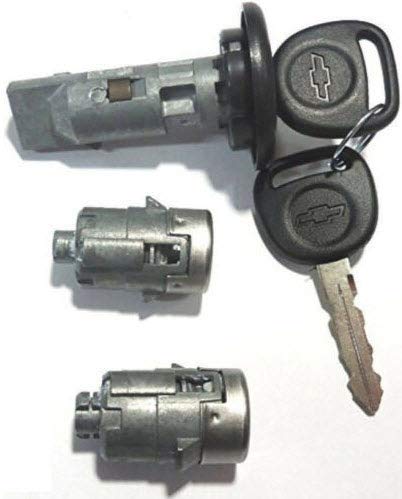 New Fits Select Chevrolet Gm Oem Ignition Lock Cylinder With Pair Front Door Lock Cylinder & 2 Chevrolet Bow-Tie Logo Keys 7012945 #TOP5