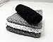 Set of 4 Handmade Black, Dark Grey, Light Grey & White, 4 inch x 7 inch Rectangle Cotton Dishcloths
