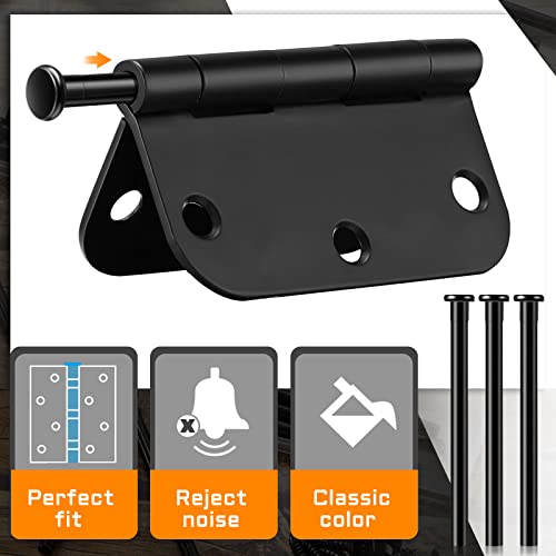 6 Pack Hinge Pins For Doors 3.5 Inches Door Hinge Pin Oil Rubbed Bronze Door Pins For Interior Door Security Replacement (Black) #TOP2
