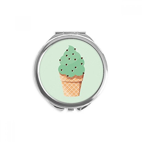 Miroir de poche portable flocons d'avoine verte idéal pour retouches en voyage