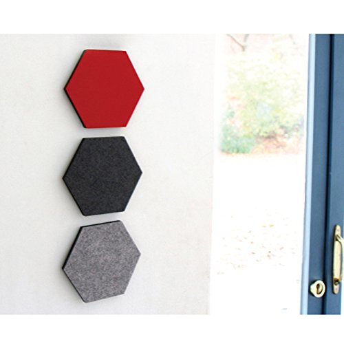 Thehaki Sandwich Hexagon Tile Bulletin Memo Pin Board For Wall, Pastel Tones - 4 Felt Tiles (5.5" X 5.5" Each) #TOP6