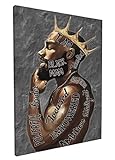 Black Man Wall Art I Am Black Men Talented Painting Mens Room Decor Powerful Leader With Framed...