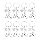 LIFKOME Llavero de patín de hielo patines de hielo llavero patinaje artístico llavero patines patines llavero hielo joyas aleación de zinc plata, platax2 unidades, 8.8X3CMx2pcs