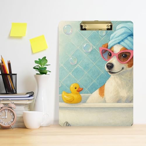 Acrylic Clipboard A4 Size 12.5" x 9" Metal Clipboard Folder with Low Profile Clip for Police Coaching Trade Quest Jack Russell Spa Day - Image 4