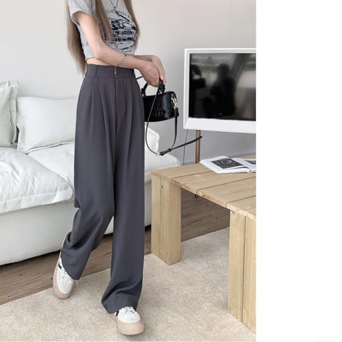 Pantalon drapé tendance, pantalon large à taille élastique, streetwear décontracté (XL gris) – vue 8