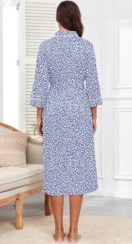 Image of PrinStory Womens Robe Long Knit Bathrobe Lightweight Soft Robes Ladies Bath Robe