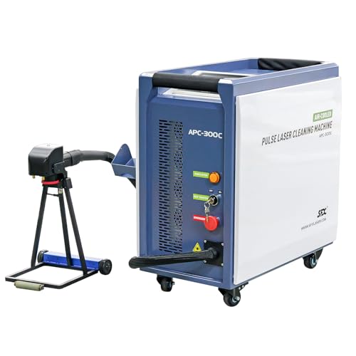 US Stock ZAC 300W IoT-Enabled Laser Rust Removal Air Cooled Fiber Cleaner Self-propelled Design for Wood Precision Mold Furniture Cultural Relics Restoration Laser Class 1 0.39mW