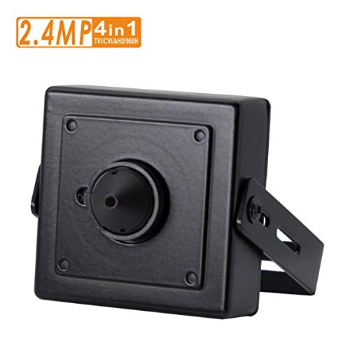 2.4MP Pinhole CCTV Camera, 3.7mm Pinhole Mini Lens, HD TVI/CVI/AHD/960H Output, Hidden Spy