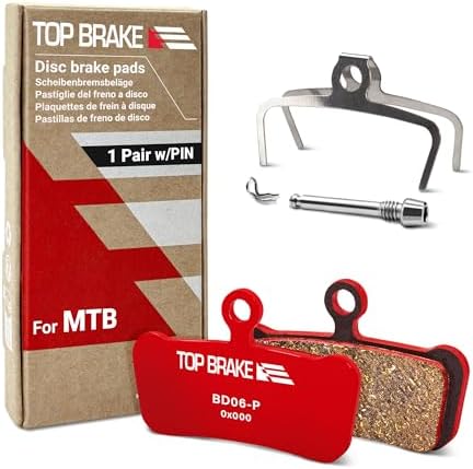 TOP BRAKE Disc Mountain Bike Brake Pads for AVID Elixar 7/9/ XO SRAM G2 Guide R/RS/RSC | MTB, Downhill, Trail Bikes| Ceramic Compound, Silent Option,Performance Version, Red (PIN Included)