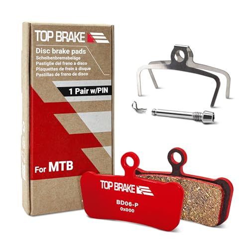 TOP BRAKE Disc Mountain Bike Brake Pads for AVID Elixar 7/9/ XO SRAM G2 Guide R/RS/RSC | MTB Downhill Trail Bikes| Ceramic Compound Silent Option Performance Version Red (PIN Included)