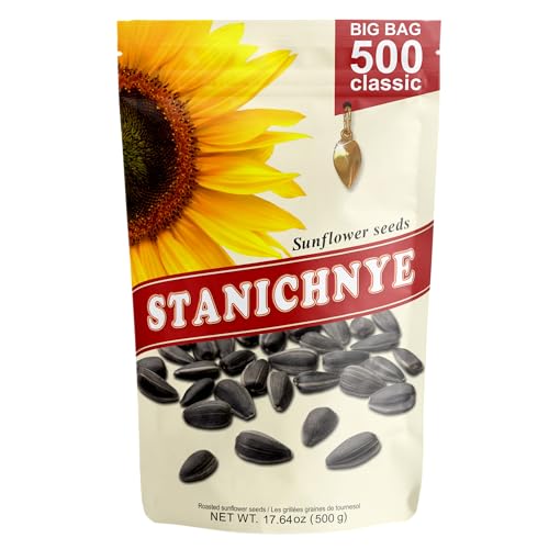 Stanichnye Roasted & Salted Sunflower Seeds, 17.7 Oz / 500g., Imported from Russia