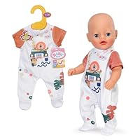 BABY born Strampler mit Dschungelmotiv & kurzen Ärmeln - Hochwertiges Puppenzubehör - Kleidung geeignet für alle Puppen der Größe 36 cm
