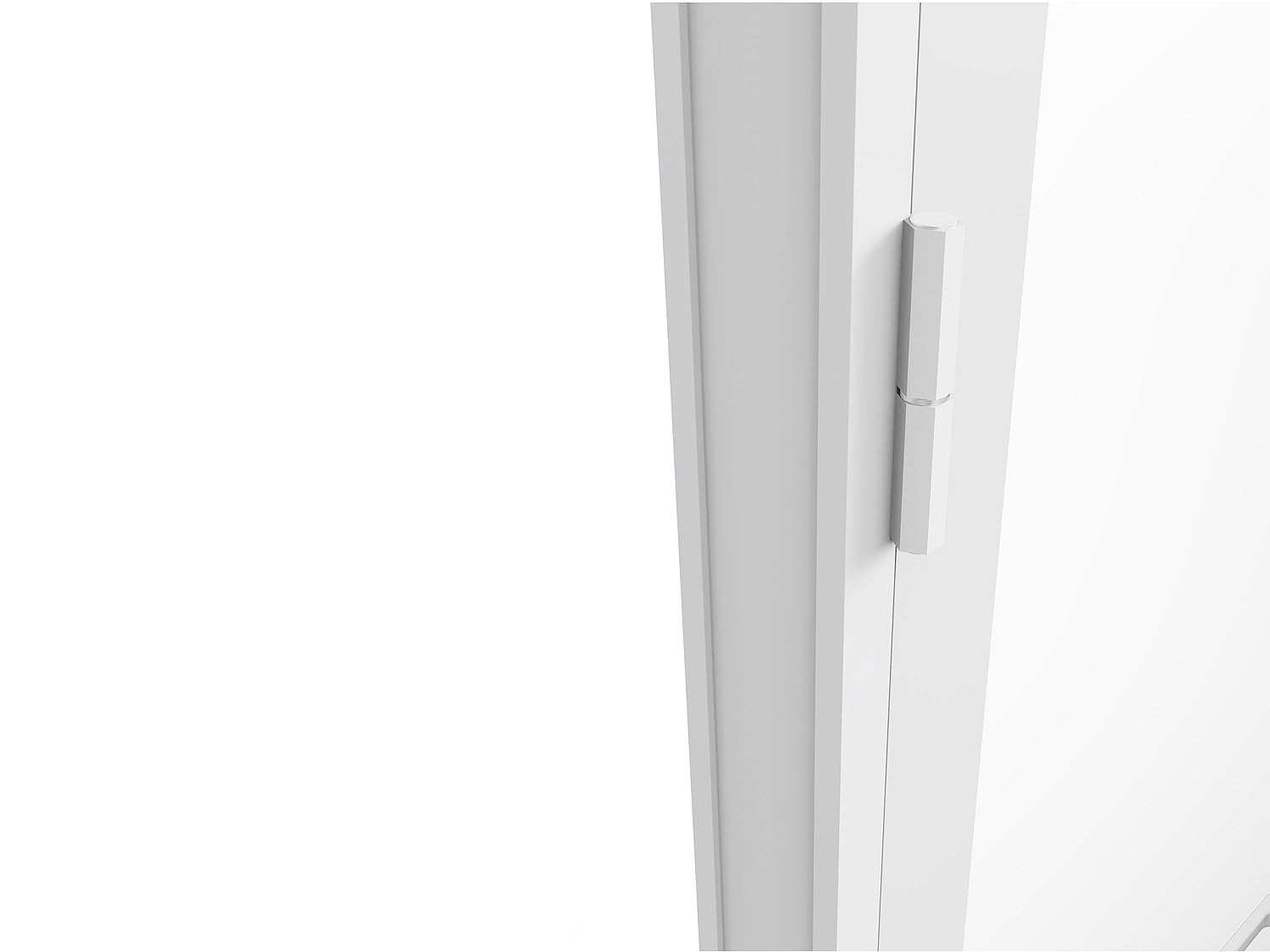 Vente-unique - Bloc porte réversible en aluminium et verre trempé - H204 x L73 cm - Blanc - LOXTON