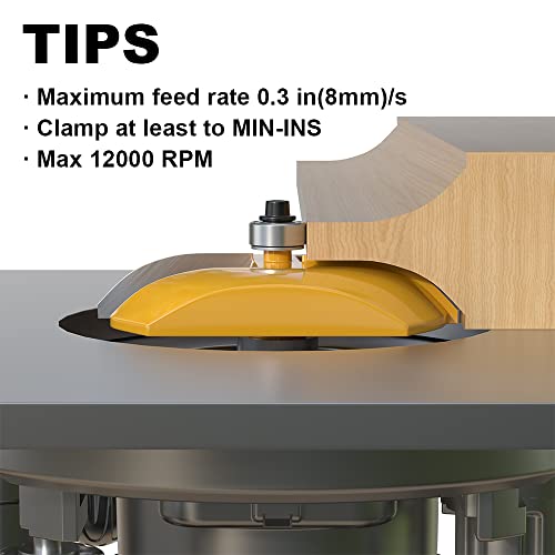 Image of Cove Raised Panel Router Bits 1 /2 Shank for Cove-Cut, 3-1 /8-Inch Diameter, Shaker Raised Cabinet Door Making Frame Panel Design Router bits for use with Rail and Stile Moulding Router bit