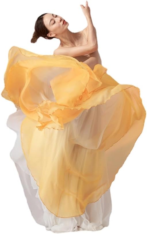 HEARTTOUCH Women's Lyrical Dance Skirt 800 Double-Sided Long Swing Wrap Skirts Ballet Modern Dance Costumes for Performance