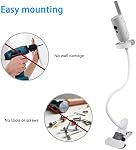Clip Clamp Mount for Philips Avent Connected SCD973/37 /SCD923/26 /SCD921/26 Baby Monitor (White)