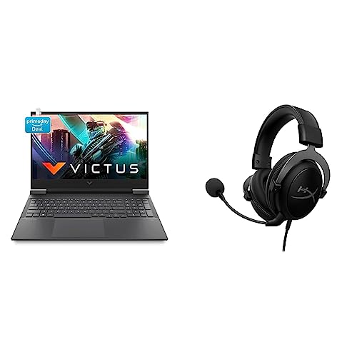 Image of HP Victus Gaming AMD Ryzen 5 5600H Processor 16.1 inch(40.9 cm) FHD Gaming Laptop & HyperX Cloud II - Pro Gaming Headset (Gun Metal)