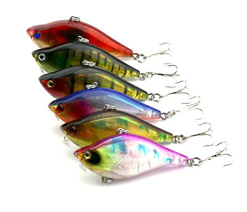 LENPABY 6 pcs coulant VIB Leurres Lipless Crankbait Leurre de pêche Appâts durs 6cm / 2.36 "/ 13.1g