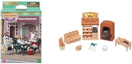 Calico Critters Tea and Treats Set with Bakery Shop Starter Set - 76+ Pieces Including Tea Party Accessories and Bakery Items