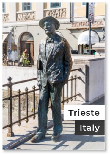 Magnet James Joyce Trieste en bronze, souvenir artistique de qualité supérieure