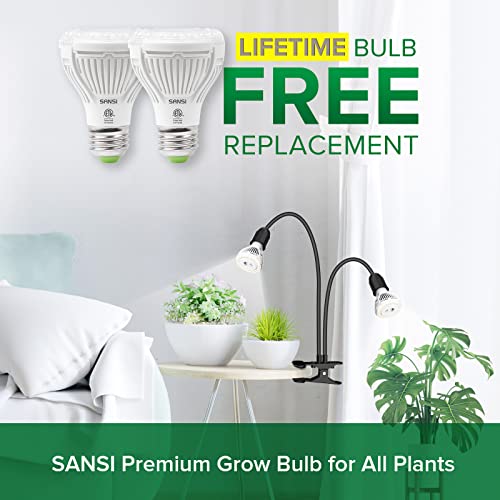 Sansi Led Grow Lights For Indoor Plants, Lifetime Free Bulb Replacement, 300W Full Spectrum Dual Gooseneck Clip Plant Grow Light, Plant Light With Optical Lens For High Ppfd Growing Power Grow Lamp #TOP1