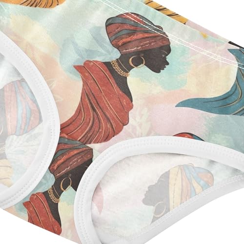 Cotton Toddlers Underwear Floral Stylized African Women Panties Little Girl Personalized Underpants Briefs 2t4