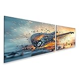 islandburner Prime Bild auf Leinwand Vivid und kraftvolle Explosion Einer stilvollen schwarzen Rockgitarre Musikzimmer Musikinstrumentenladen Bilder Wandbilder Poster