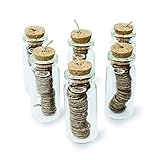 6 Pack Hemp Wick Bottle Dispensers Total 21ft - 3.5ft per Bottle - Borosilicate Glass Bottles - Organic Hemp Wick with Natural Beeswax Coating, 1mm Size, Slow Burn, No Dripping, Free of Obnoxious Fume