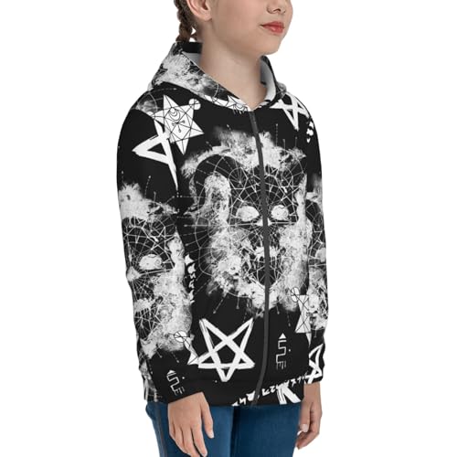 Devil Skull Kid Hoodies Boys Zip Up Sweatshirts Girls Pullover with Pocket4