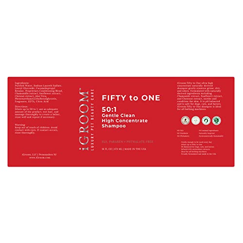 Igroom 50 To 1 Dog Shampoo Concentrate, Luxury Pet Beauty Care, Highly Concentrated, Sooth And Nourish Coat, Made In Usa, 16 Oz #TOP1