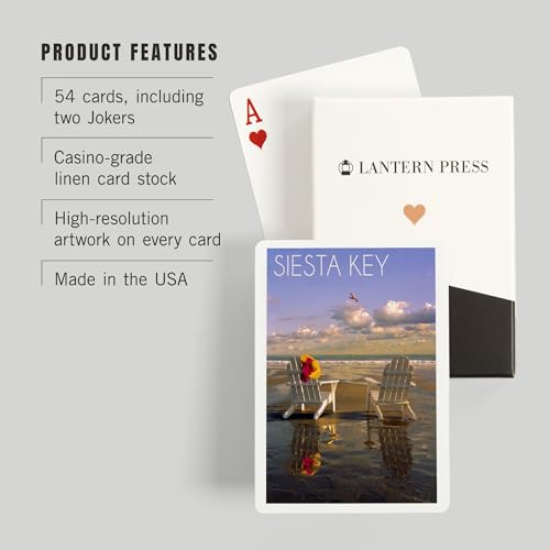 Lantern Press Siesta Key, Florida, cartas poker tamaño poker miniatura 3