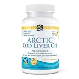 Nordic Naturals Arctic Cod Liver Oil, Lemon - 90 Soft Gels - 750 mg Total Omega-3s with EPA & DHA - Heart & Brain Health, Healthy Immunity, Overall Wellness - Non-GMO - 30 Servings