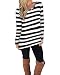KILIG Women's Casual Long Sleeve Cotton Halloween Stripes T-Shirt Tops(Black,XL)