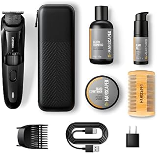 MANSCAPED® The Beard Hedger™ Advanced Kit Includes Our Premium Precision Beard & Mustache Trimmer, Hydrating Shampoo, Softening Conditioner, Moisturizing Oil & Facial Hair Comb