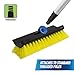 Unger Professional HydroPower Lock-On 10” Bi-Level Scrub Brush, Cleaning Supplies, Scrubber Tool, Compatible with Waterflow Poles, Use in Garage, Driveway, Deck, Concrete, Cement, and Brick