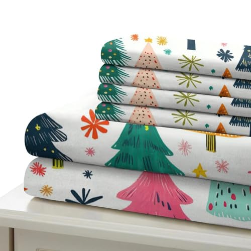 Housse de couette sapins de Noël en microfaser 3D ultra douce et confortable pour lit simple - 7