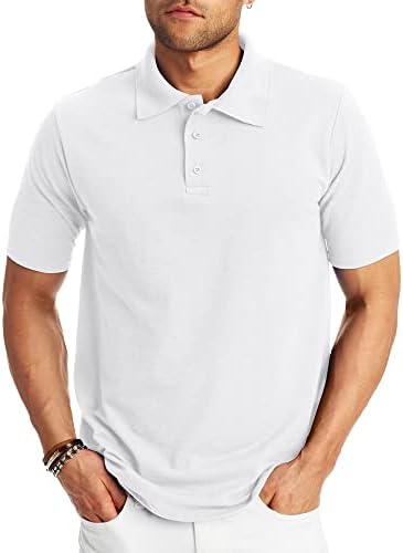 Hanes mens Short Sleeve X-temp W/ Freshiq Polo Shirt, White, X-Large US
