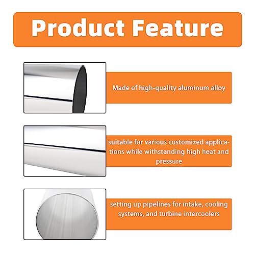 Gasher 1Pcs Aluminum Alloy Tube 3"Od Length 12”(300Mm) Intercooler Pipe For Intake And Cooling Systems #TOP3