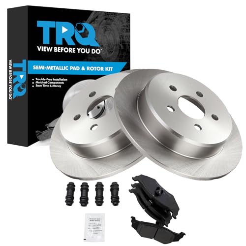 Image of TRQ Rear Semi Metallic Brake Pad and Rotor Set