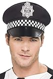 Leichtes Material, One Size Smiffys Unisex Polizei Mütze, One Size, Schwarz, 1236