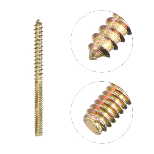 Image of uxcell 1 /4-20x3 Hanger Bolts, 16pcs Double Ended Screws Wood Dowel Screws for Furniture